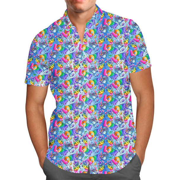 Men's Button Down Short Sleeve Shirt - Stitch Loves