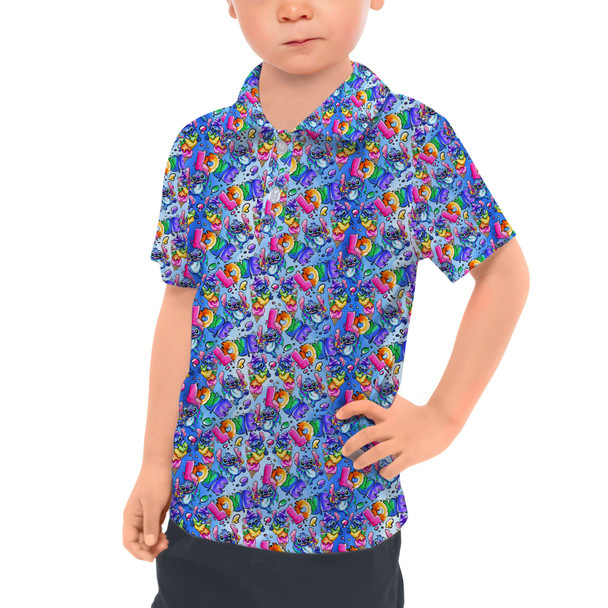 Kids Polo Shirt - Stitch Loves