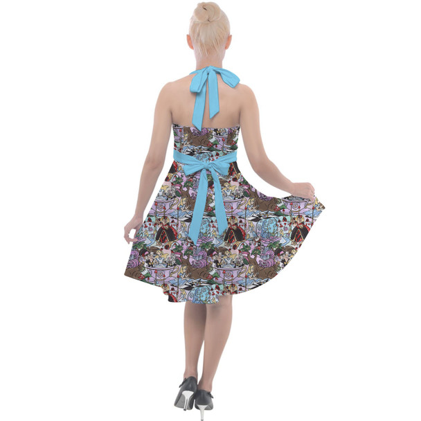 Halter Vintage Style Dress - Alice in Glitter Wonderland