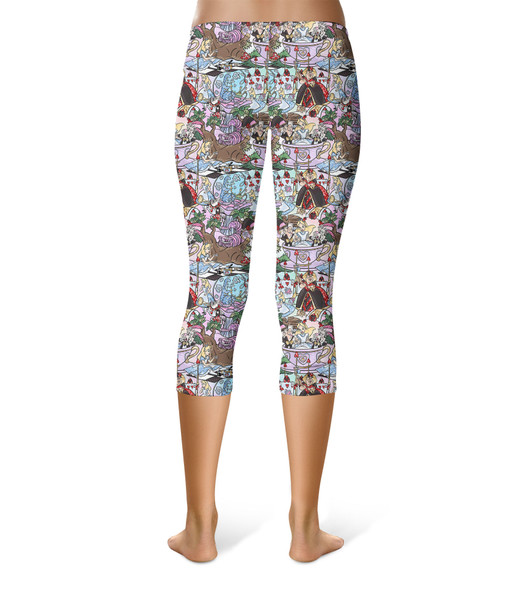 Sport Capri Leggings - Alice in Glitter Wonderland