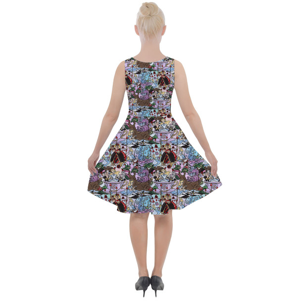 Skater Dress with Pockets - Alice in Glitter Wonderland