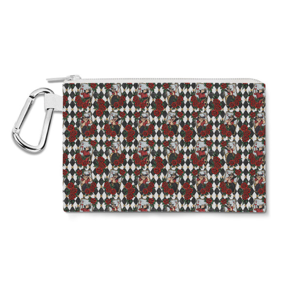 Canvas Zip Pouch - Queen of Hearts Playing Cards