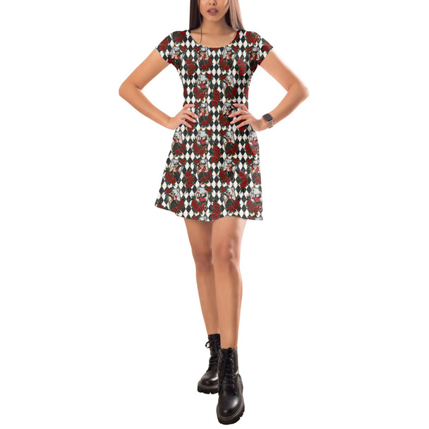 Short Sleeve Dress - Queen of Hearts Playing Cards