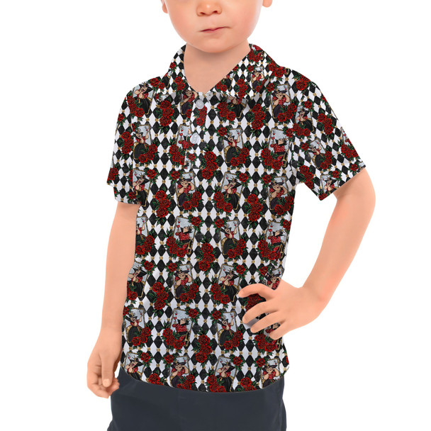 Kids Polo Shirt - Queen of Hearts Playing Cards