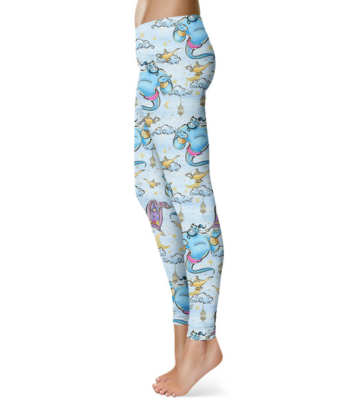 Sport Leggings - Whimsical Genie and Magic Carpet