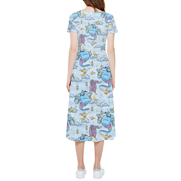 High Low Midi Dress - Whimsical Genie and Magic Carpet