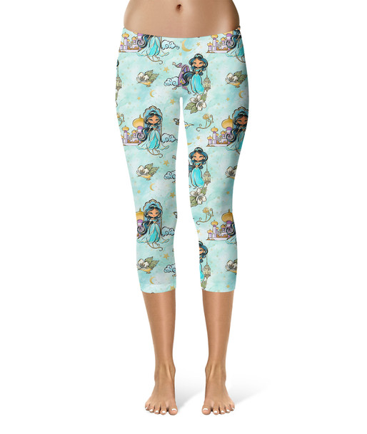 Sport Capri Leggings - Whimsical Princess Jasmine