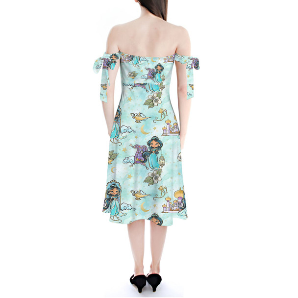 Strapless Bardot Midi Dress - Whimsical Princess Jasmine