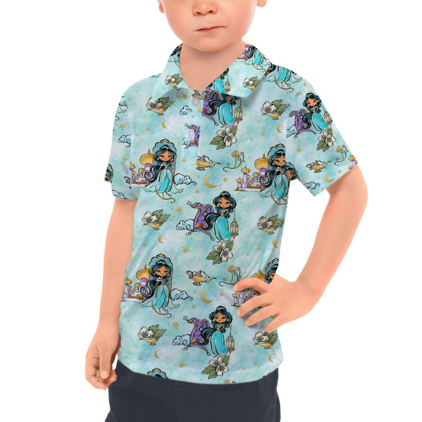 Kids Polo Shirt - Whimsical Princess Jasmine