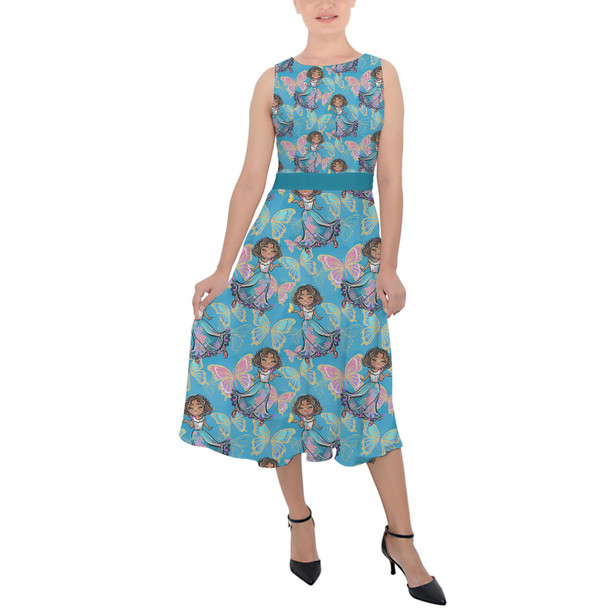 Belted Chiffon Midi Dress - Whimsical Mirabel