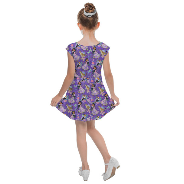 Girls Cap Sleeve Pleated Dress - Whimsical Isabela