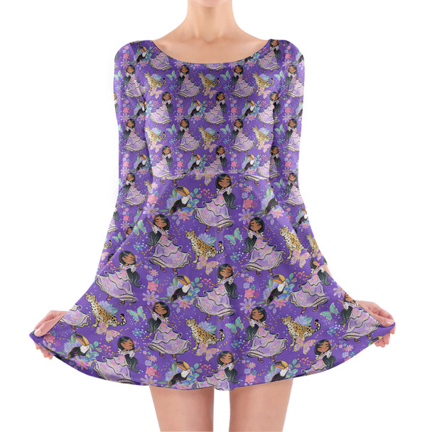 Longsleeve Skater Dress - Whimsical Isabela