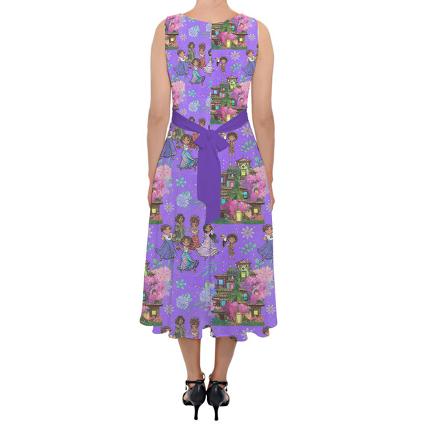 Belted Chiffon Midi Dress - Whimsical Madrigals