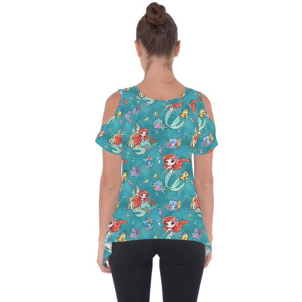 Cold Shoulder Tunic Top - Whimsical Ariel