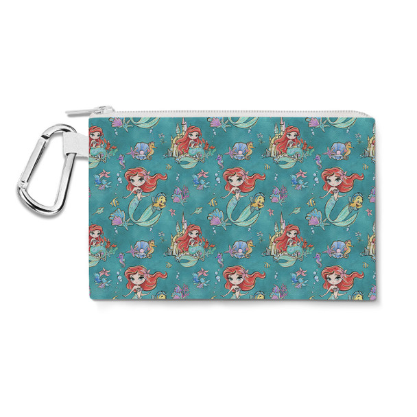 Canvas Zip Pouch - Whimsical Ariel