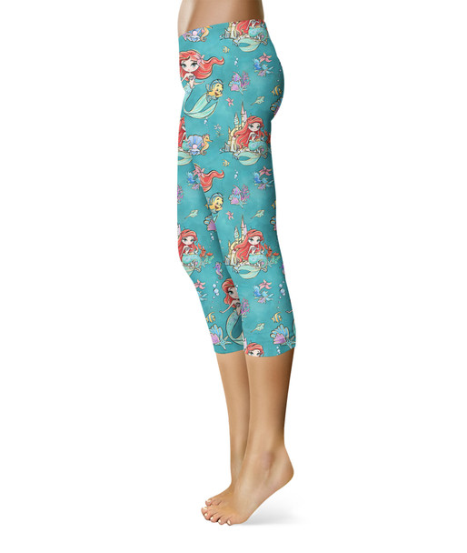 Sport Capri Leggings - Whimsical Ariel