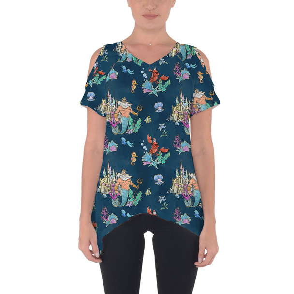 Cold Shoulder Tunic Top - Whimsical Triton and Sebastian