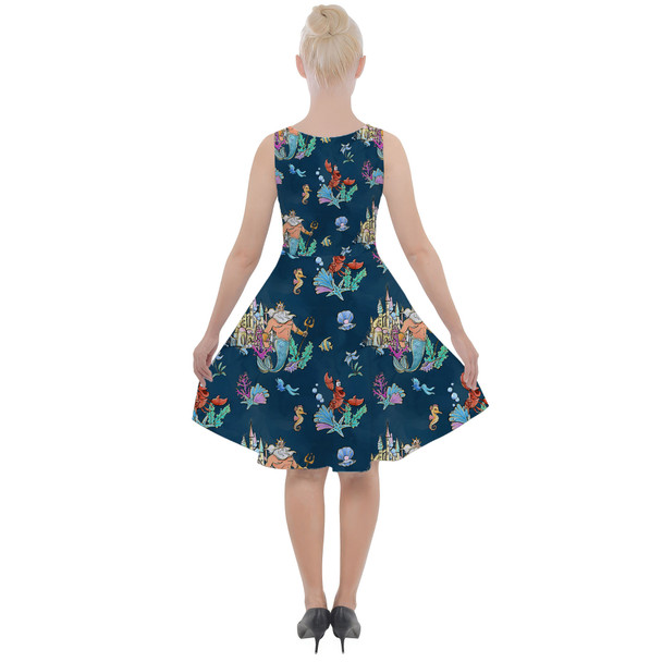 Skater Dress with Pockets - Whimsical Triton and Sebastian