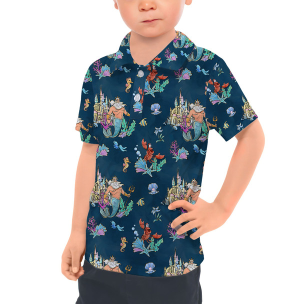 Kids Polo Shirt - Whimsical Triton and Sebastian