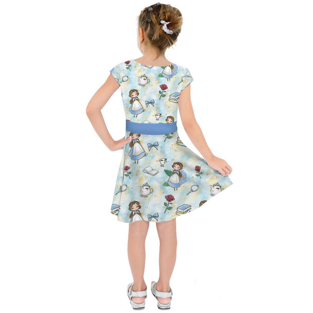 Girls Short Sleeve Skater Dress - Whimsical Belle