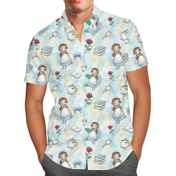 Men's Button Down Short Sleeve Shirt - Whimsical Belle