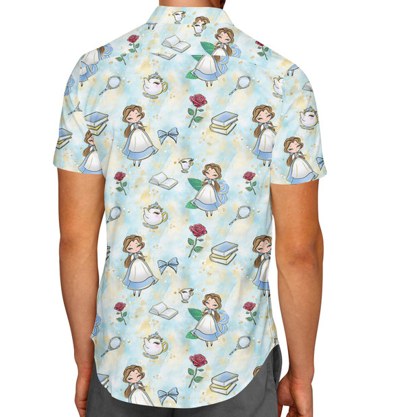 Men's Button Down Short Sleeve Shirt - Whimsical Belle