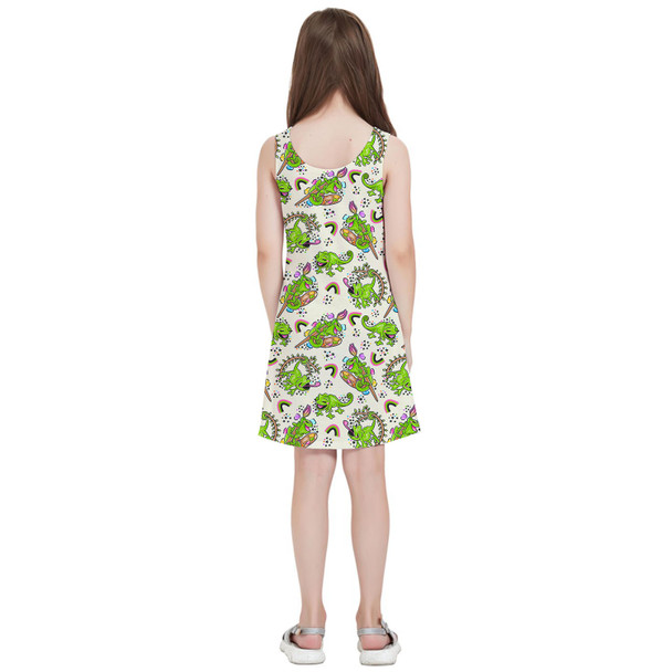 Girls Sleeveless Dress - Tangled Pascal Paints