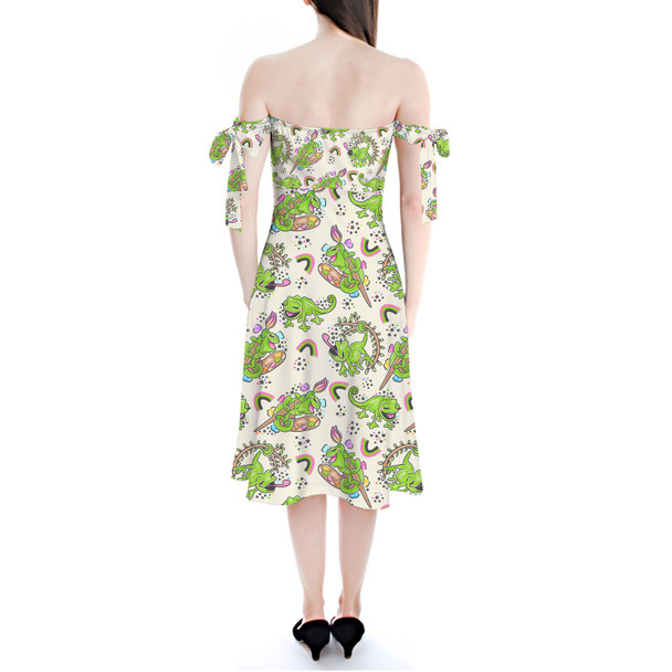 Strapless Bardot Midi Dress - Tangled Pascal Paints