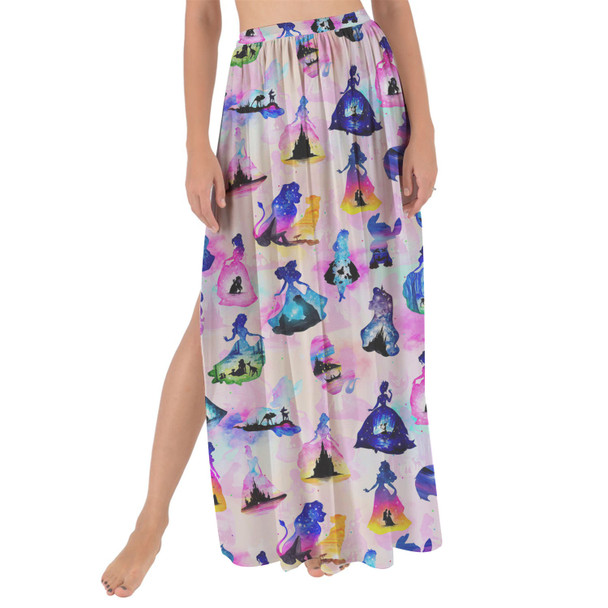 Maxi Sarong Skirt - Princess And Classic Animation Silhouettes