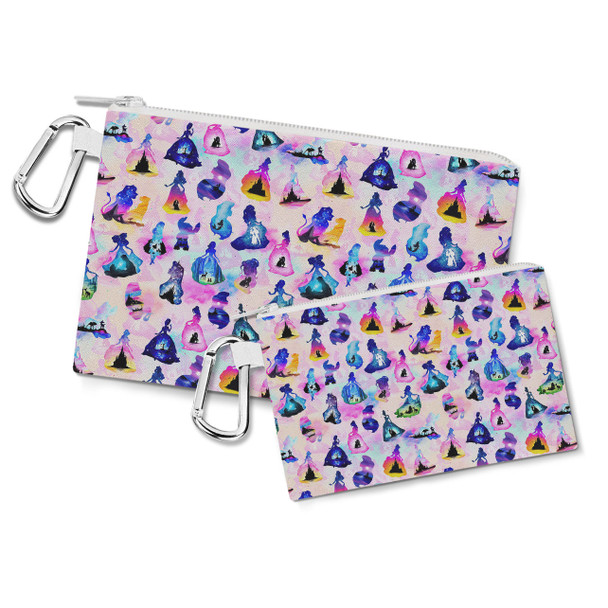 Canvas Zip Pouch - Princess And Classic Animation Silhouettes
