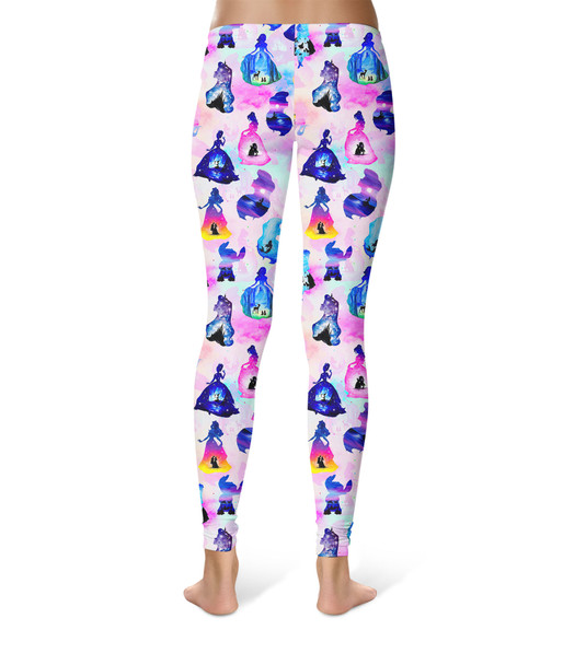 Sport Leggings - Princess And Classic Animation Silhouettes