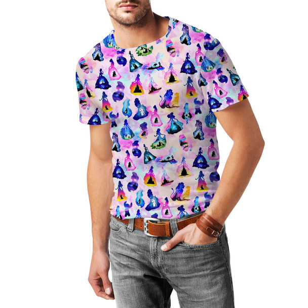 Men's Cotton Blend T-Shirt - Princess And Classic Animation Silhouettes