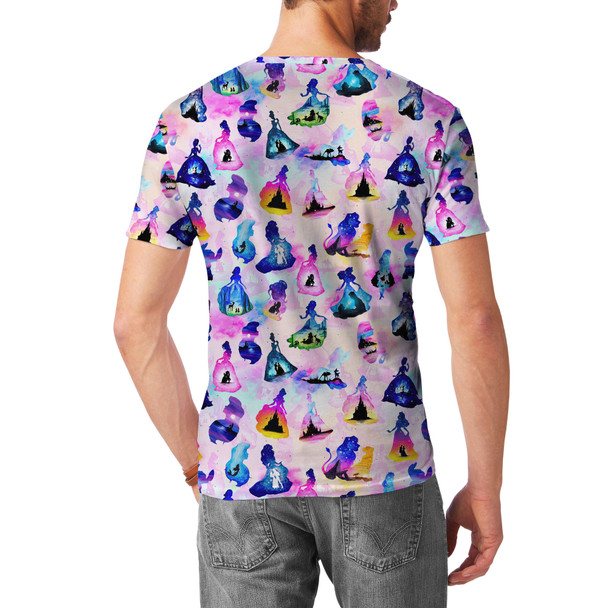 Men's Cotton Blend T-Shirt - Princess And Classic Animation Silhouettes