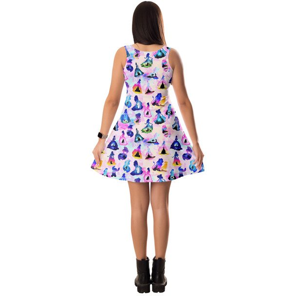 Sleeveless Flared Dress - Princess And Classic Animation Silhouettes