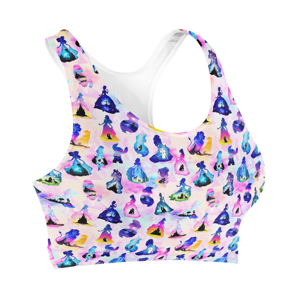 Sports Bra - Princess And Classic Animation Silhouettes