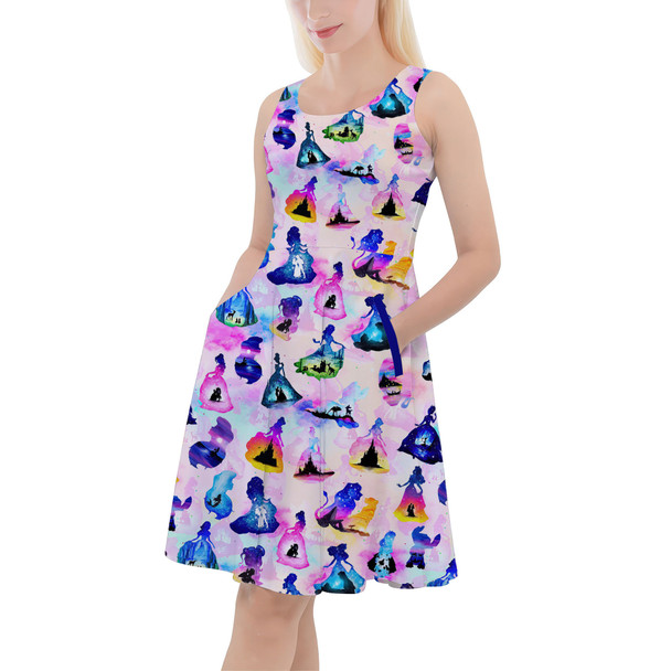 Skater Dress with Pockets - Princess And Classic Animation Silhouettes