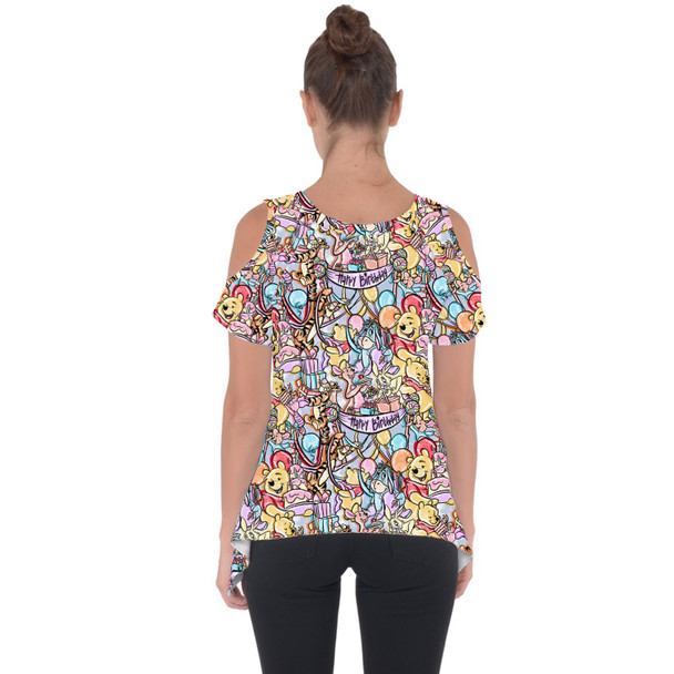 Cold Shoulder Tunic Top - Pooh Birthday Party