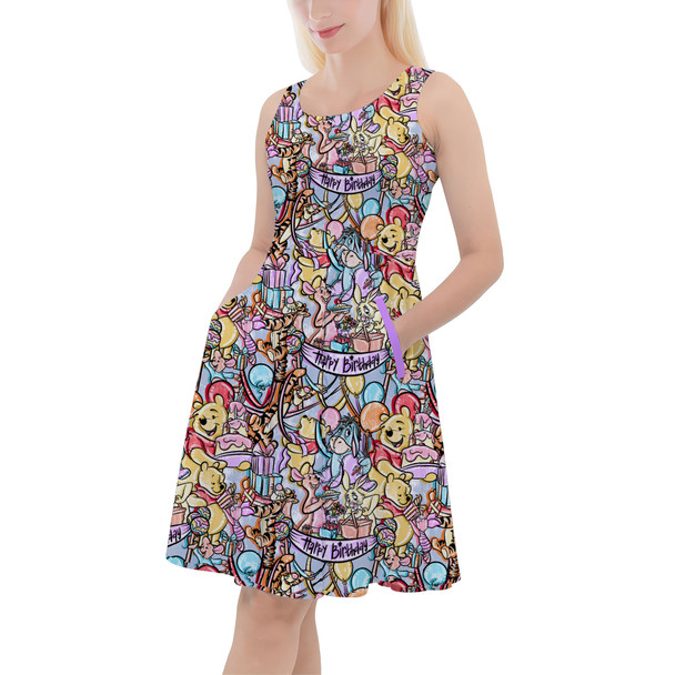 Skater Dress with Pockets - Pooh Birthday Party