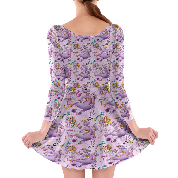 Longsleeve Skater Dress - Figment Races RunDisney Inspired