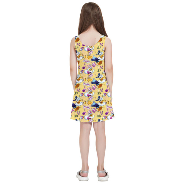 Girls Sleeveless Dress - Donald and Daisy Marathon Match Up