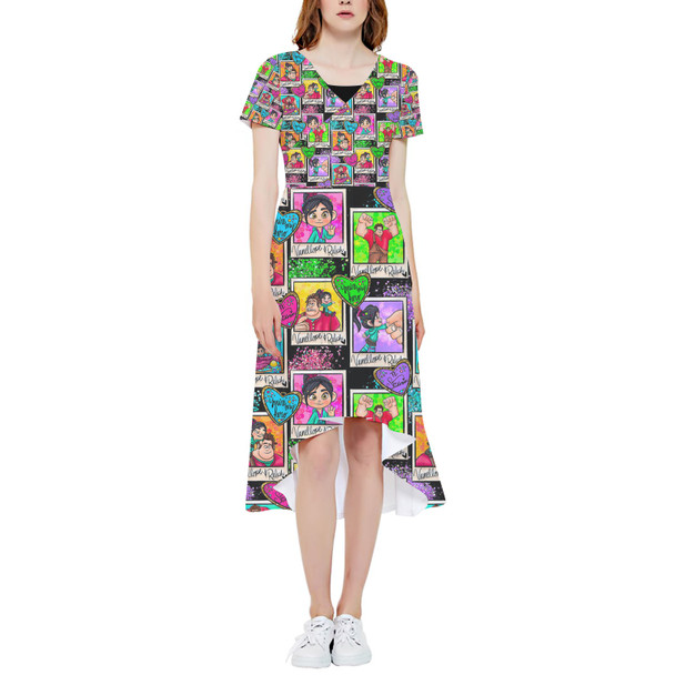 High Low Midi Dress - You're My Hero Wreck It Ralph Inspired