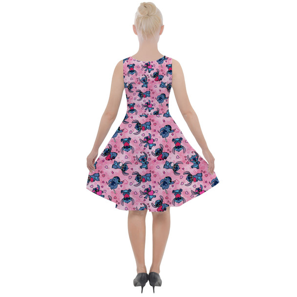 Skater Dress with Pockets - Valentine's Stitch