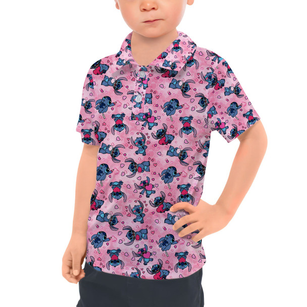 Kids Polo Shirt - Valentine's Stitch