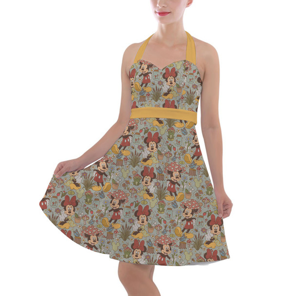 Halter Vintage Style Dress - Cottagecore Mickey & Minnie