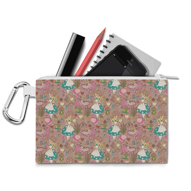 Canvas Zip Pouch - Cottagecore Alice in Wonderland