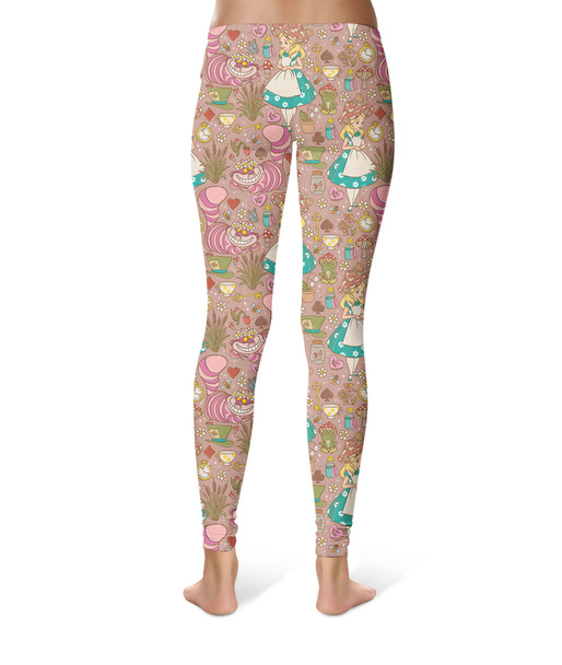 Sport Leggings - Cottagecore Alice in Wonderland