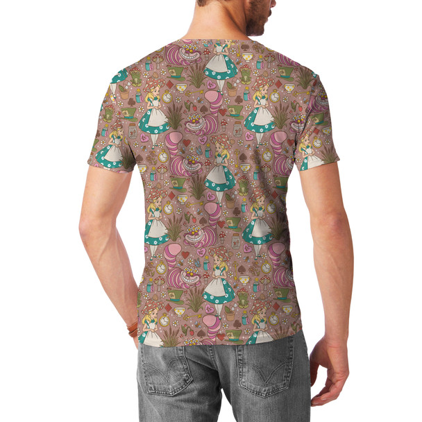 Men's Cotton Blend T-Shirt - Cottagecore Alice in Wonderland