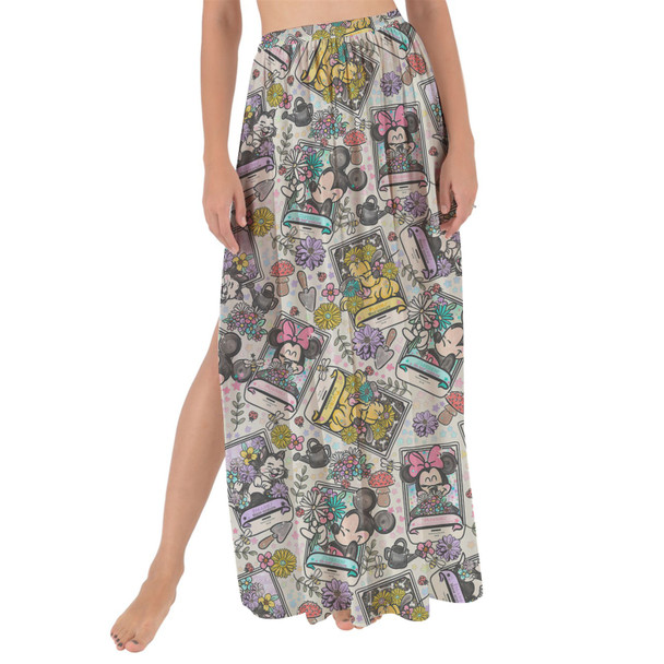 Maxi Sarong Skirt - Mouse & Friends Garden Seed Packets