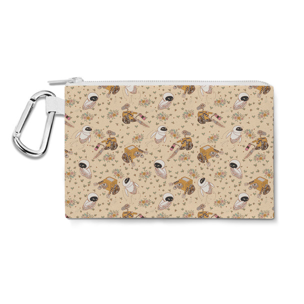 Canvas Zip Pouch - Floral Wall-E and Eve