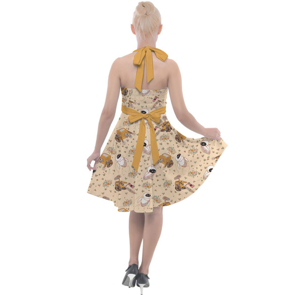 Halter Vintage Style Dress - Floral Wall-E and Eve